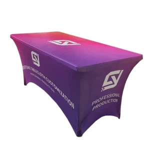 Stretch Table Covers with Custom Graphics, Fitted Design - Full Color